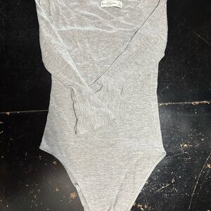 Gray Long Sleeve Bodysuit